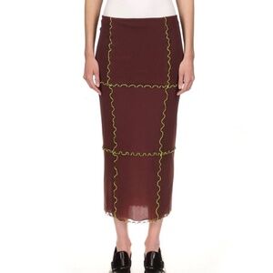 Marina moscone foldover tubino mesh skirt